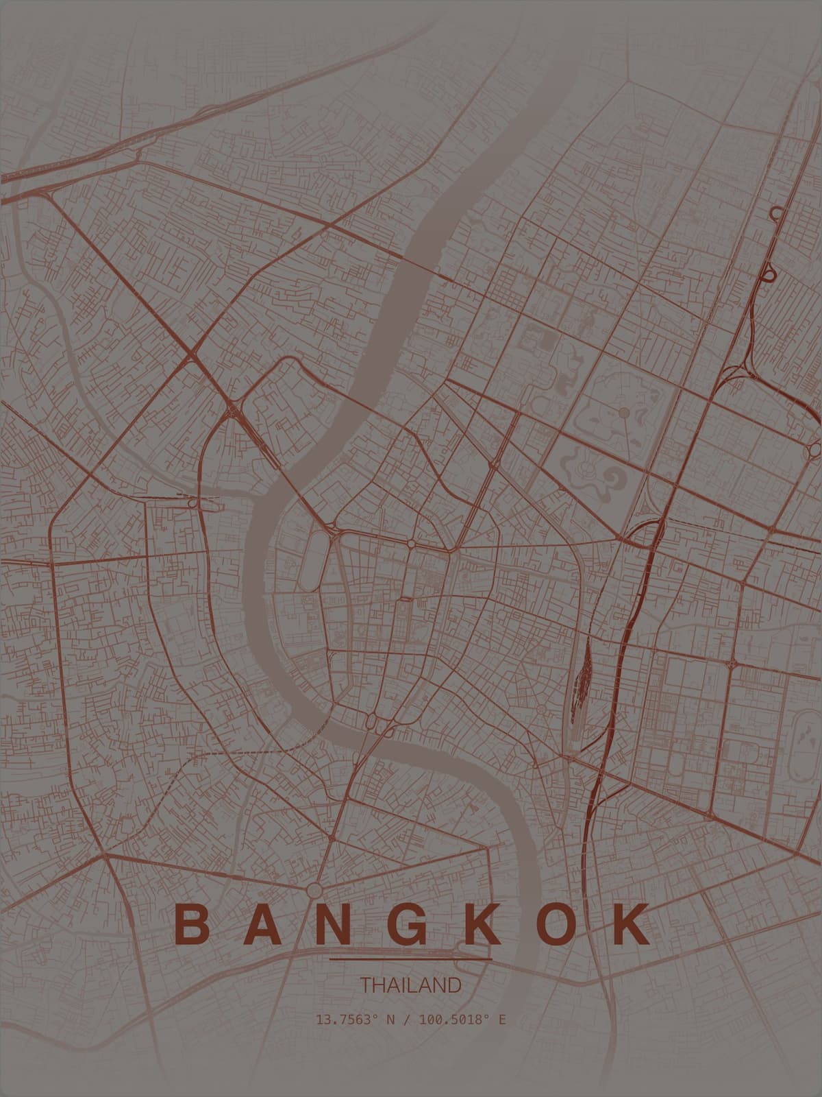 Bangkok map poster preview
