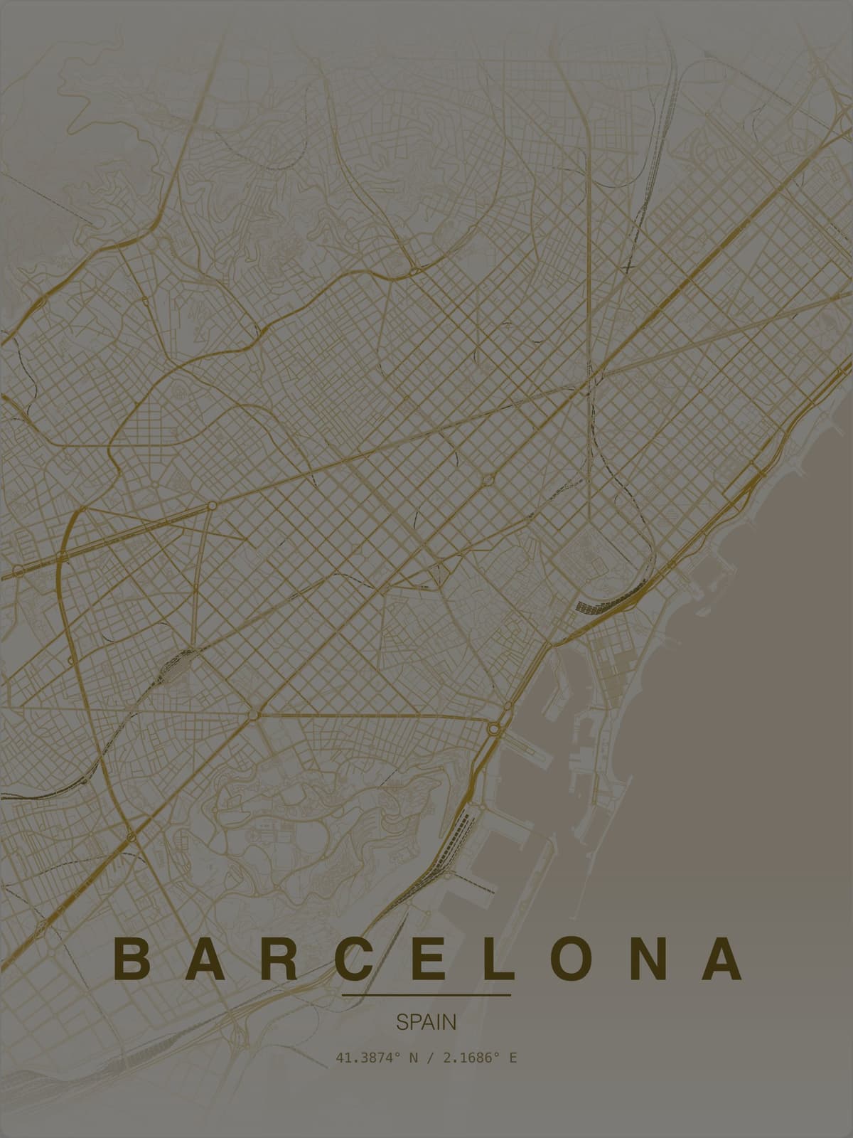 Barcelona map poster preview