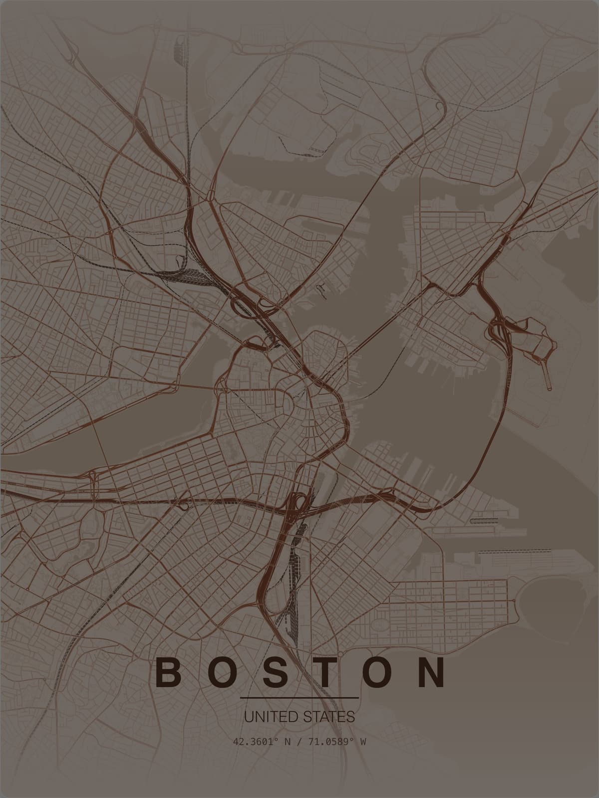 Boston map poster preview