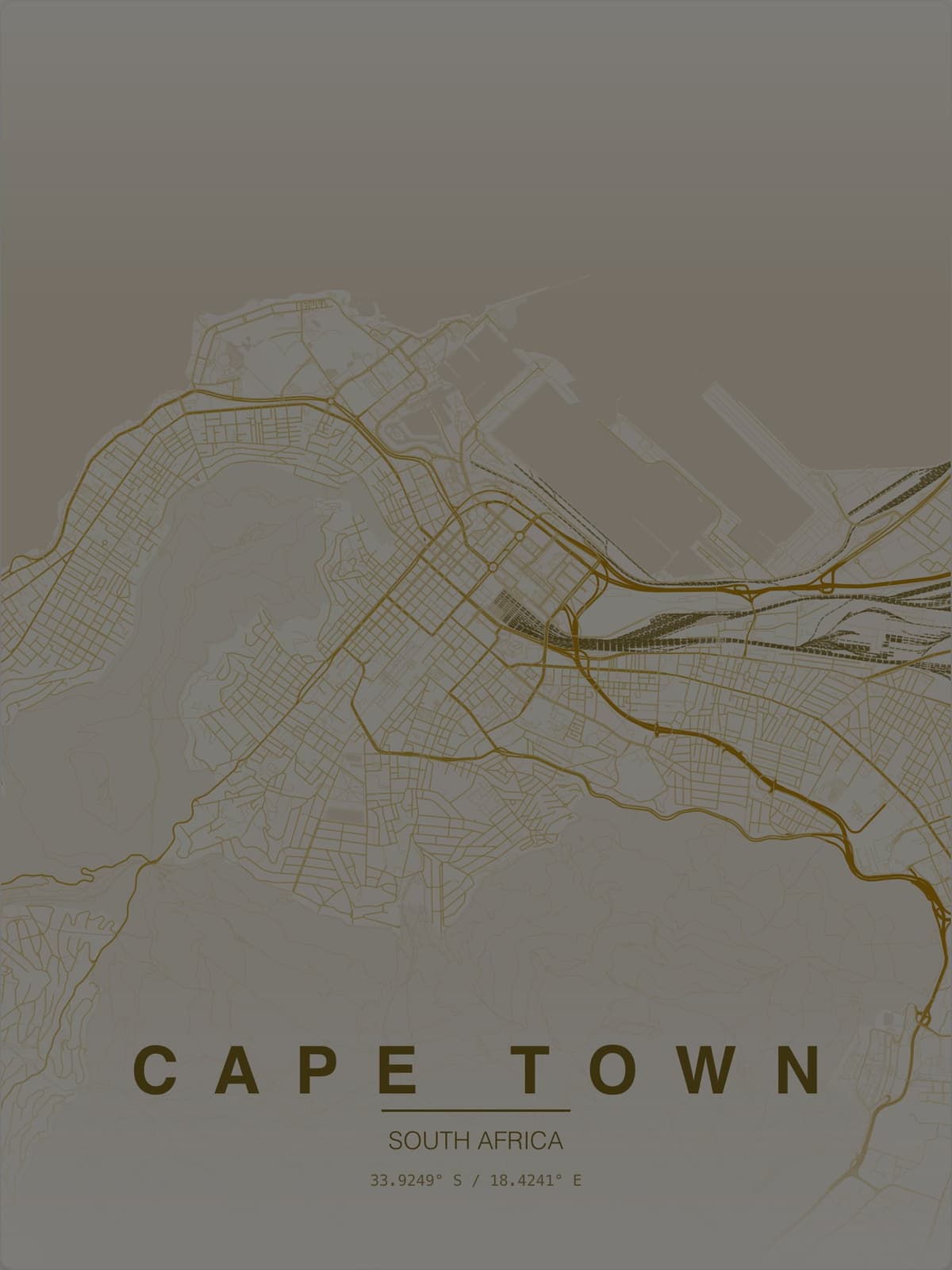 Cape Town map poster preview