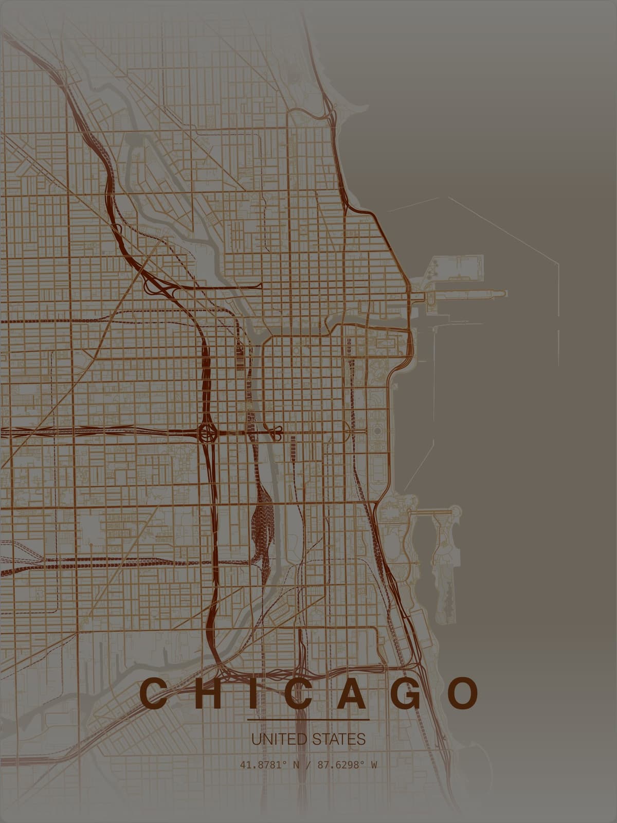Chicago map poster preview