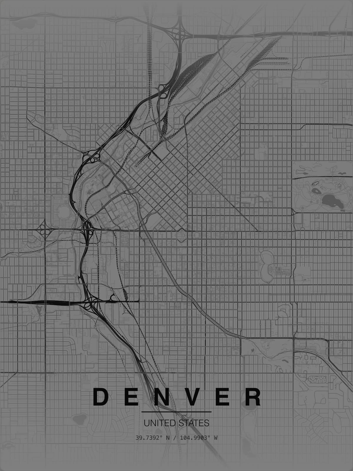 Denver map poster preview