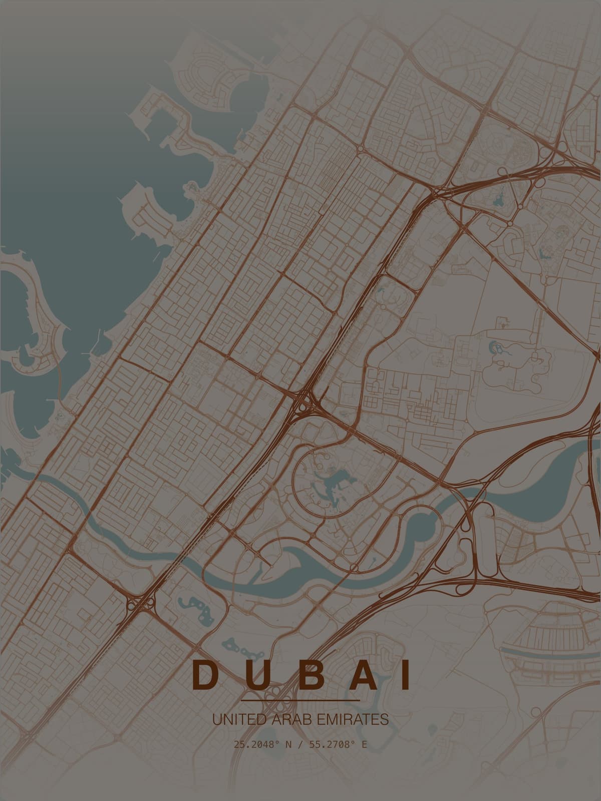 Dubai map poster preview