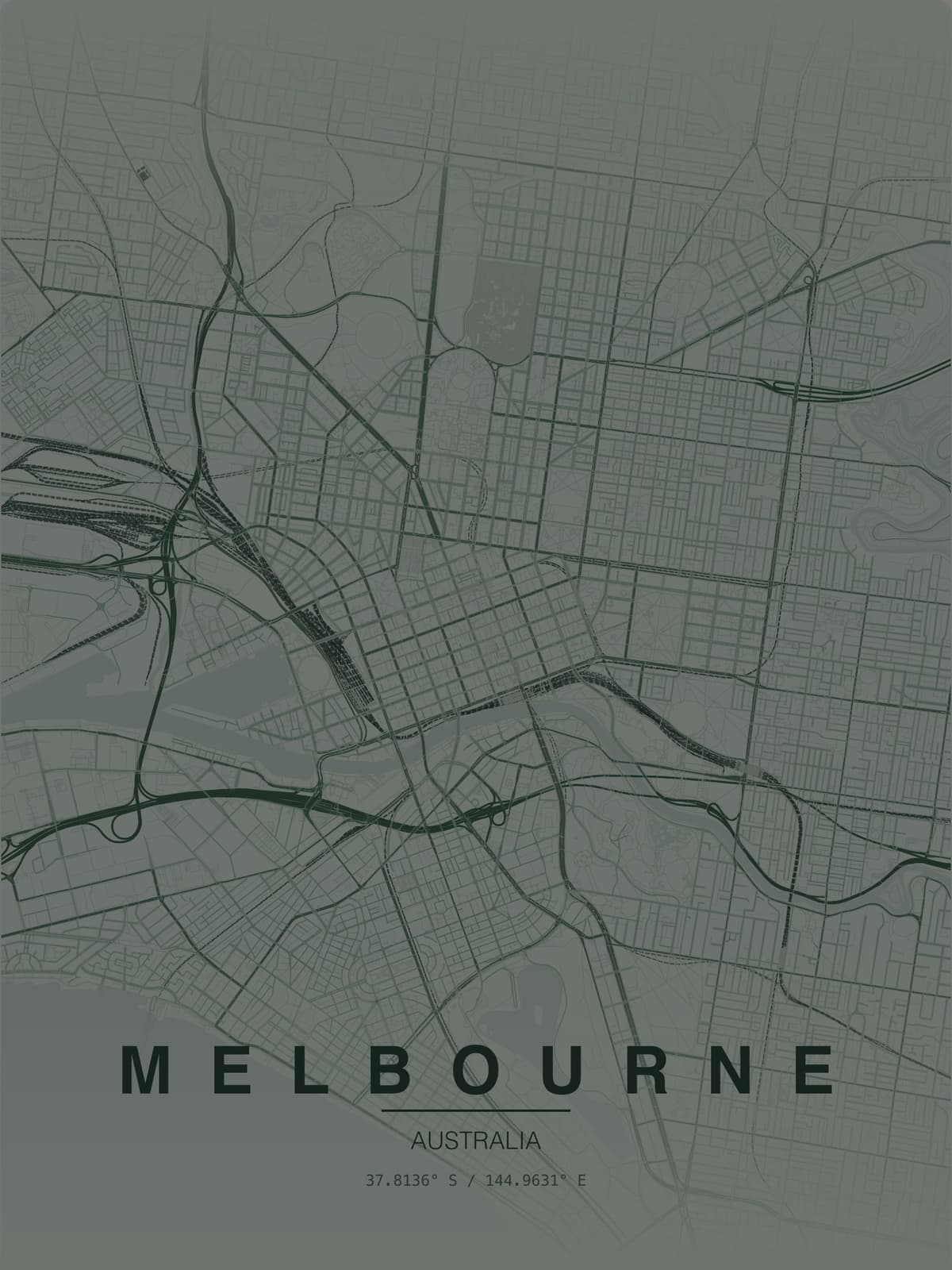 Melbourne map poster preview
