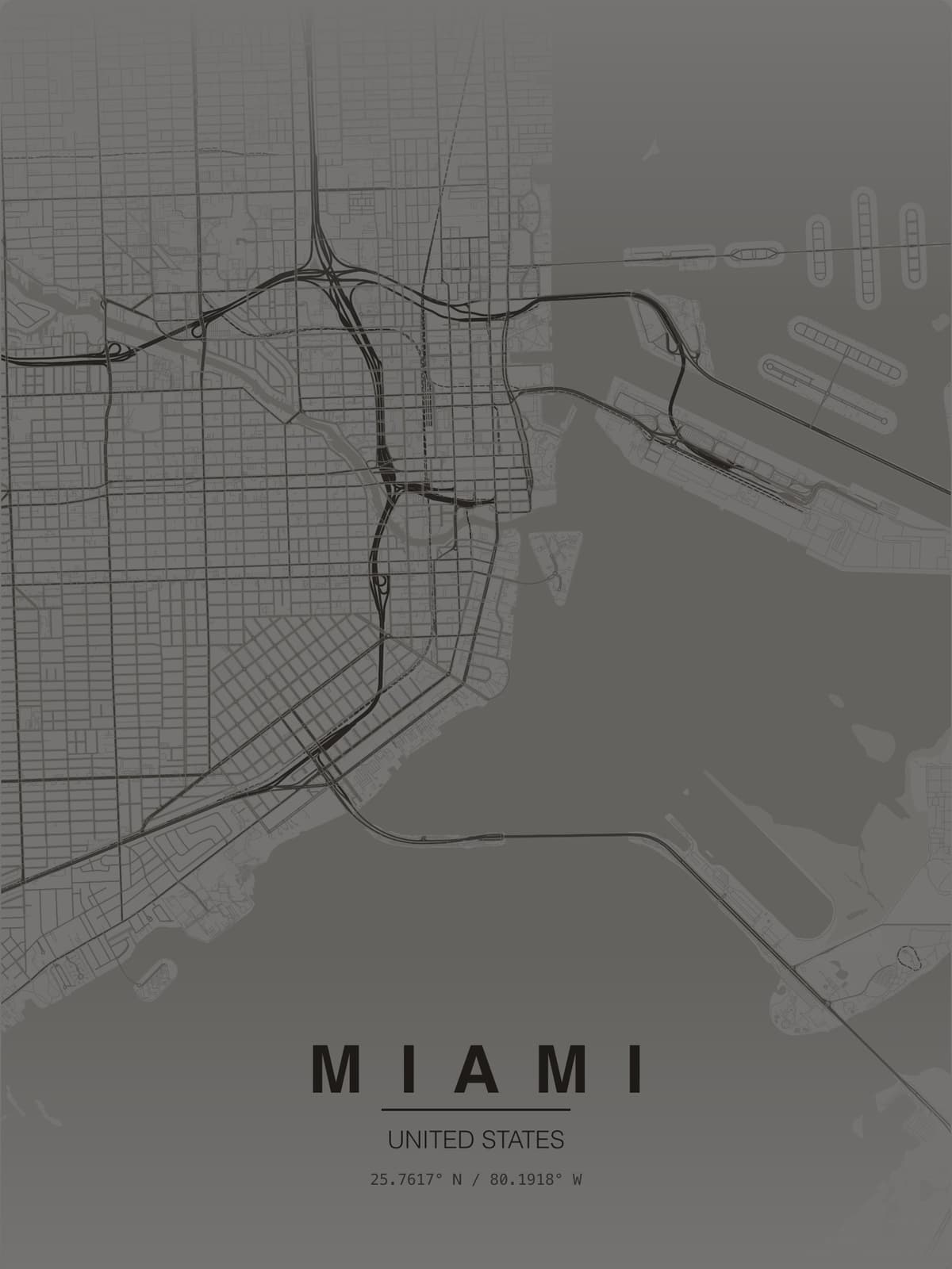 Miami map poster preview