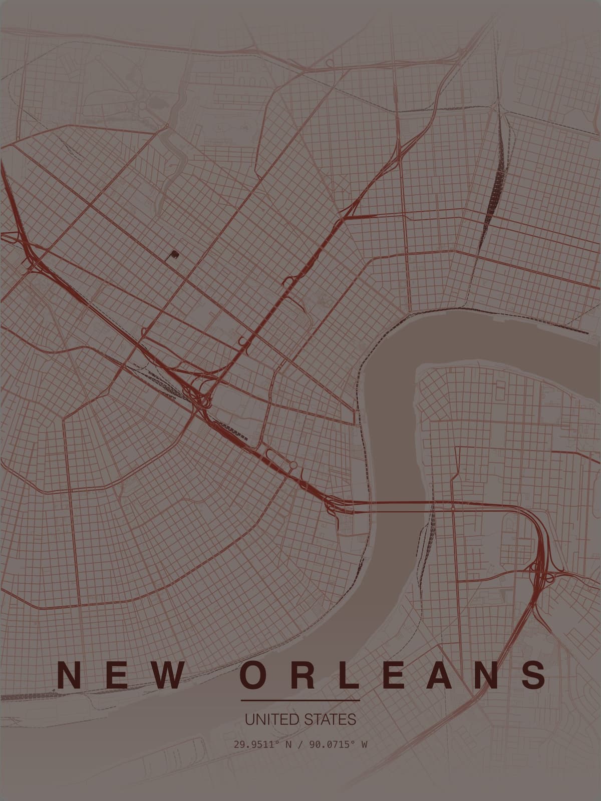 New Orleans map poster preview