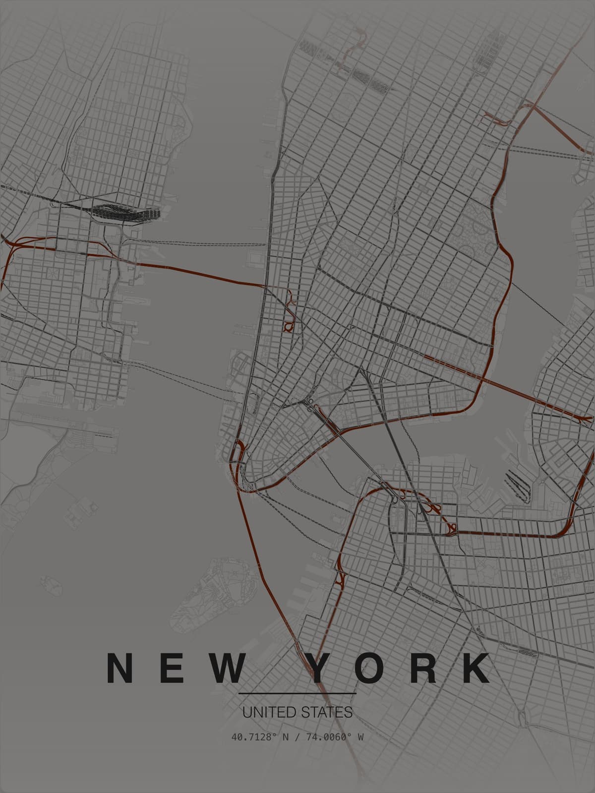 New York map poster preview