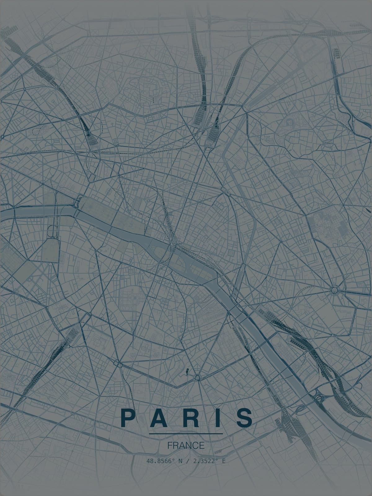 Paris map poster preview