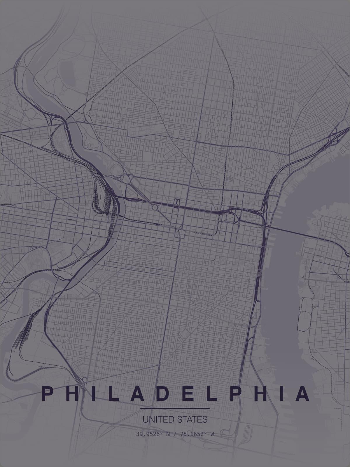 Philadelphia map poster preview