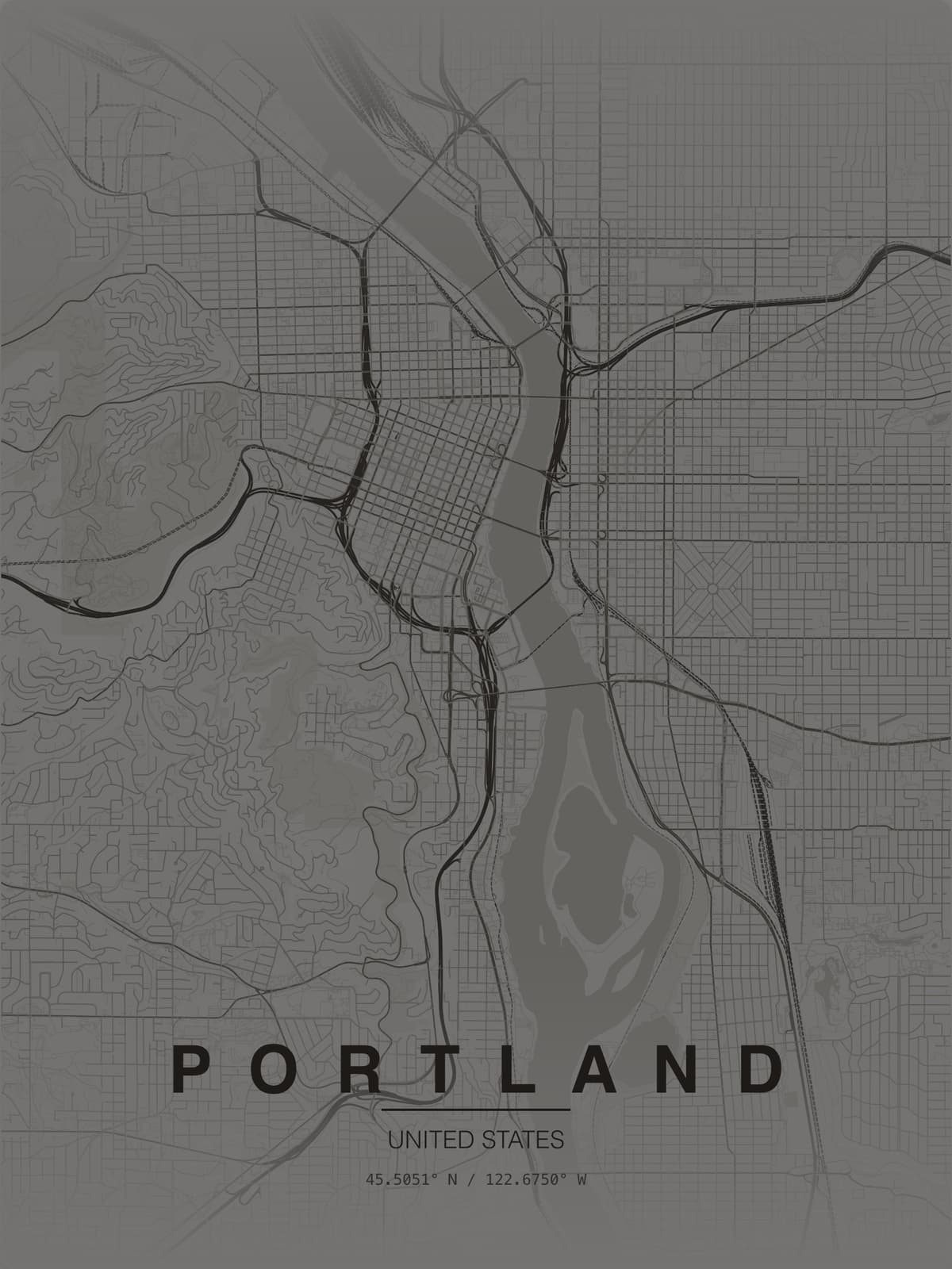 Portland map poster preview