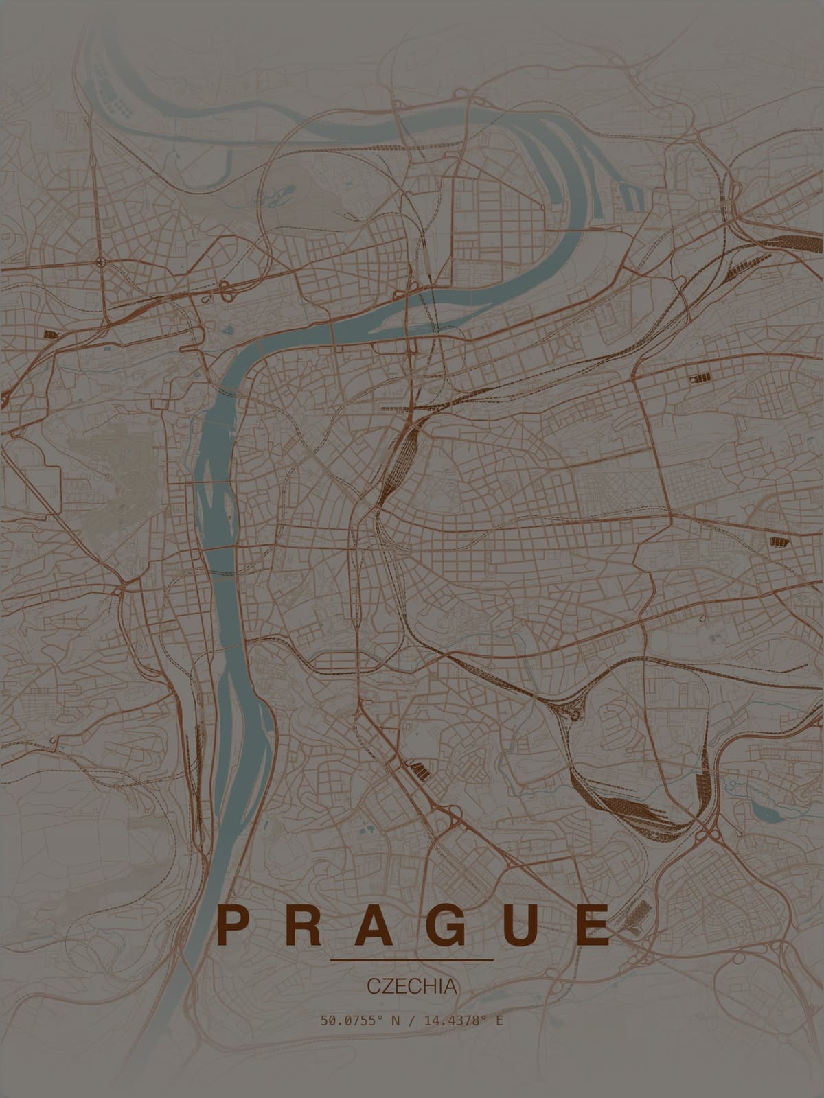 Prague map poster preview