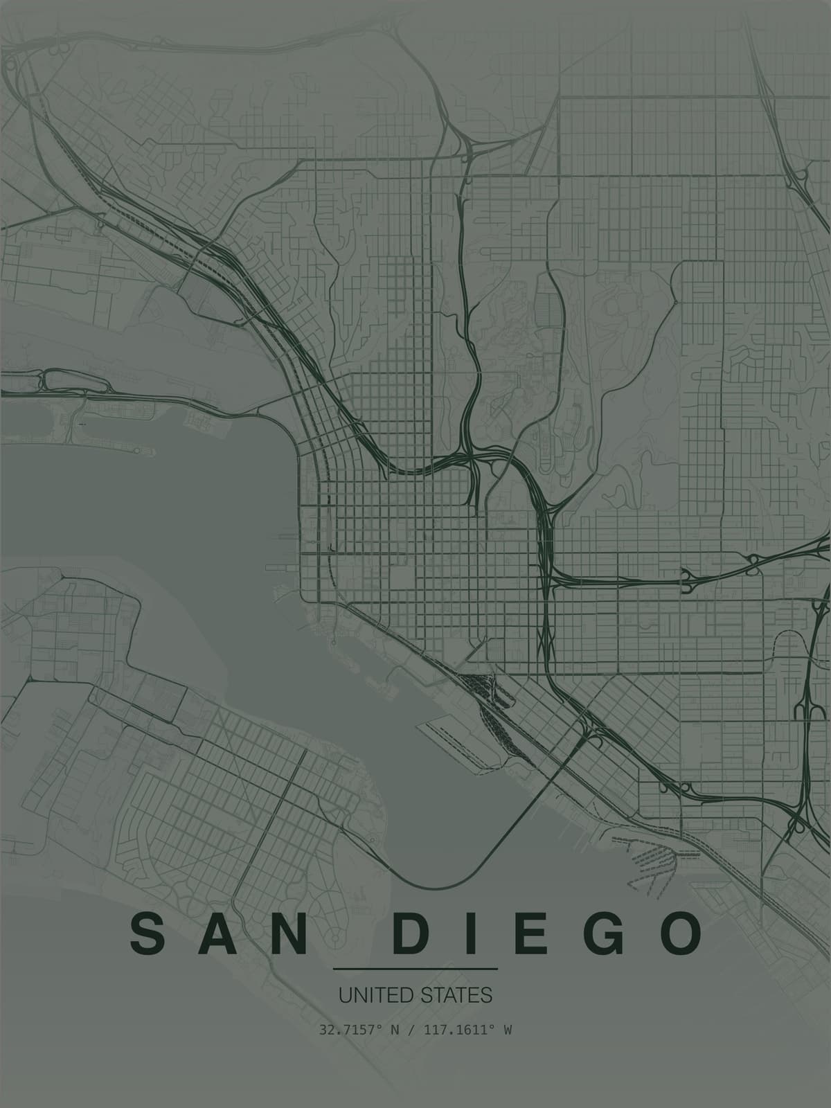 San Diego map poster preview
