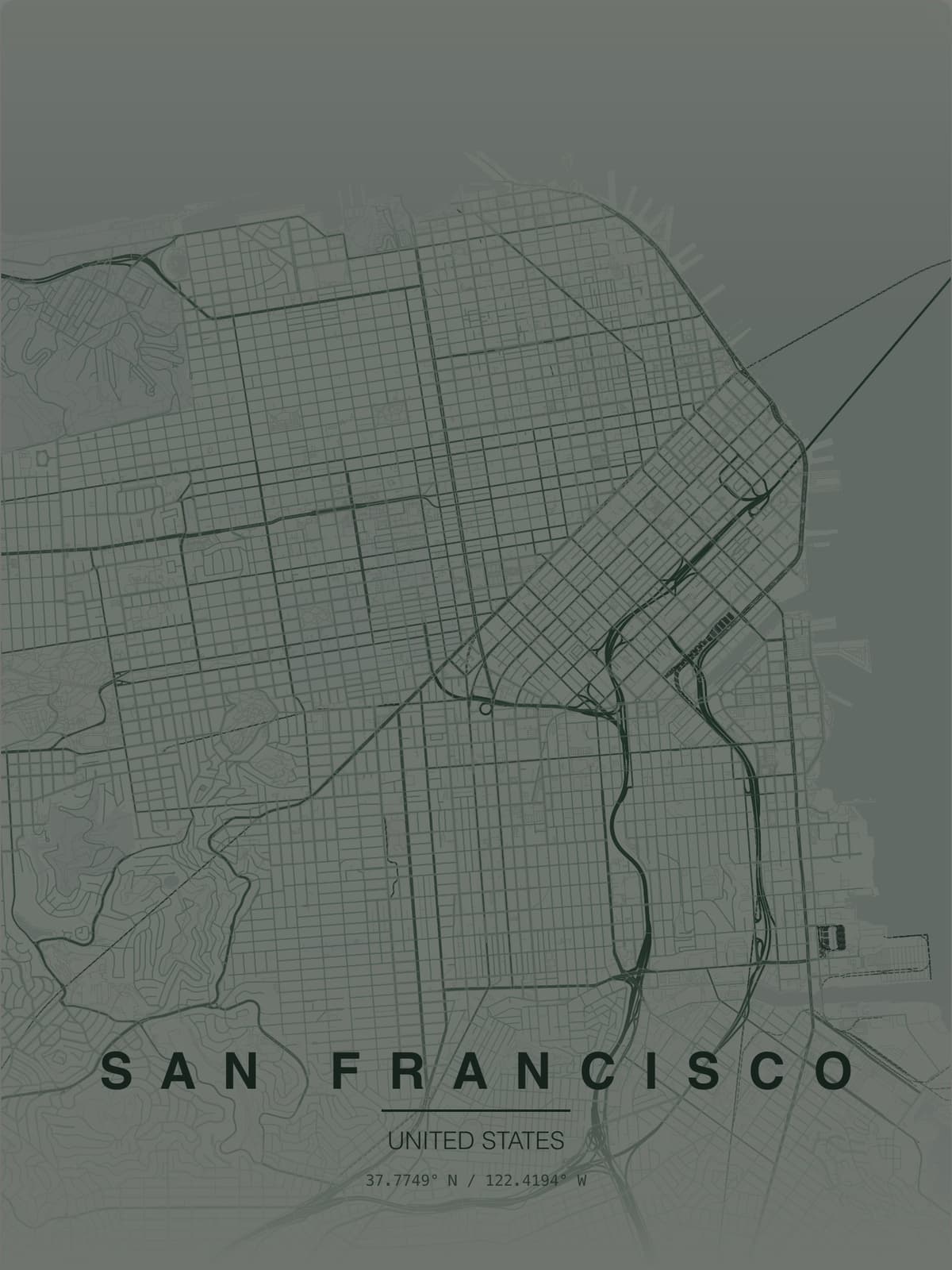 San Francisco map poster preview