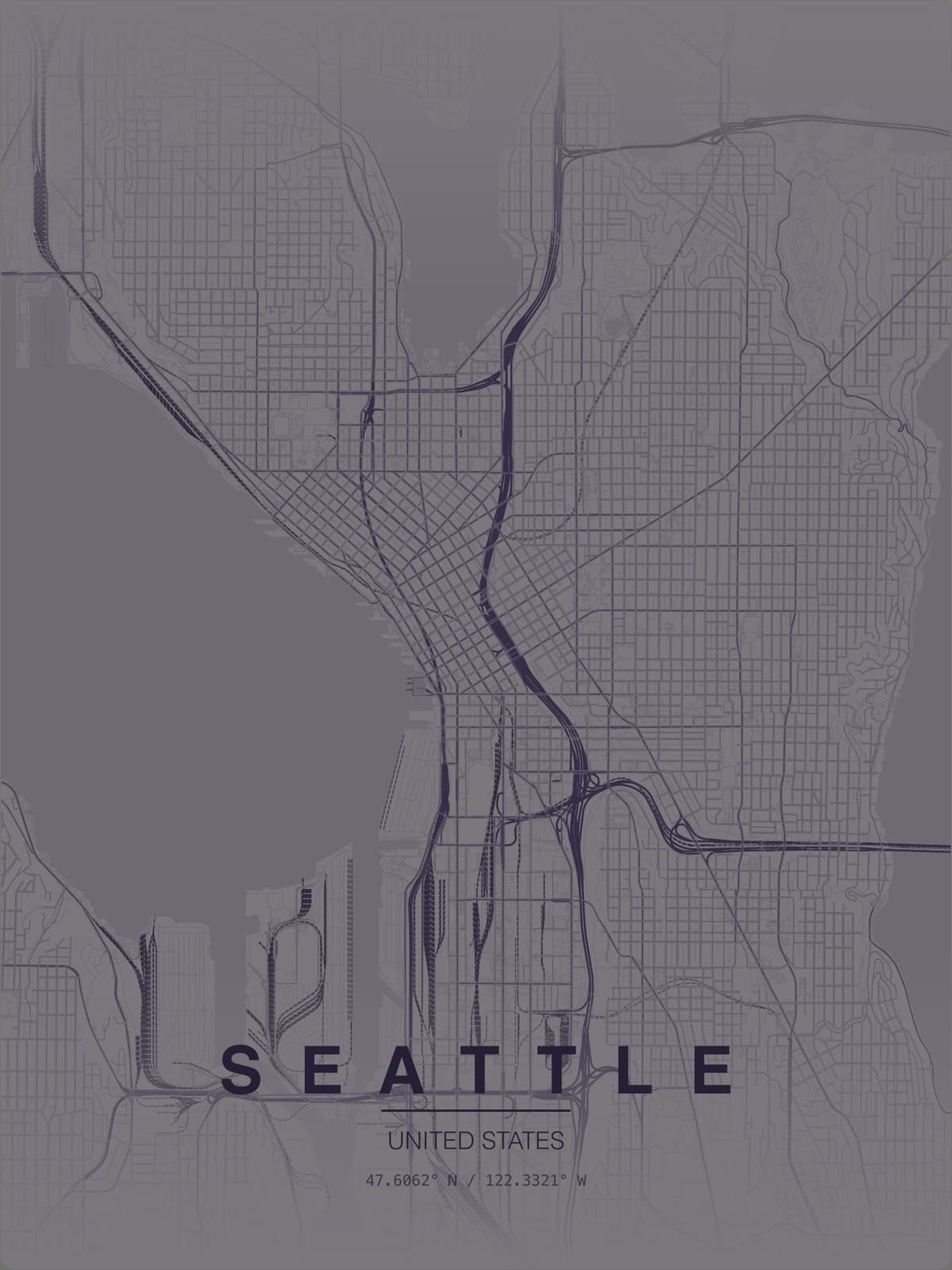 Seattle map poster preview
