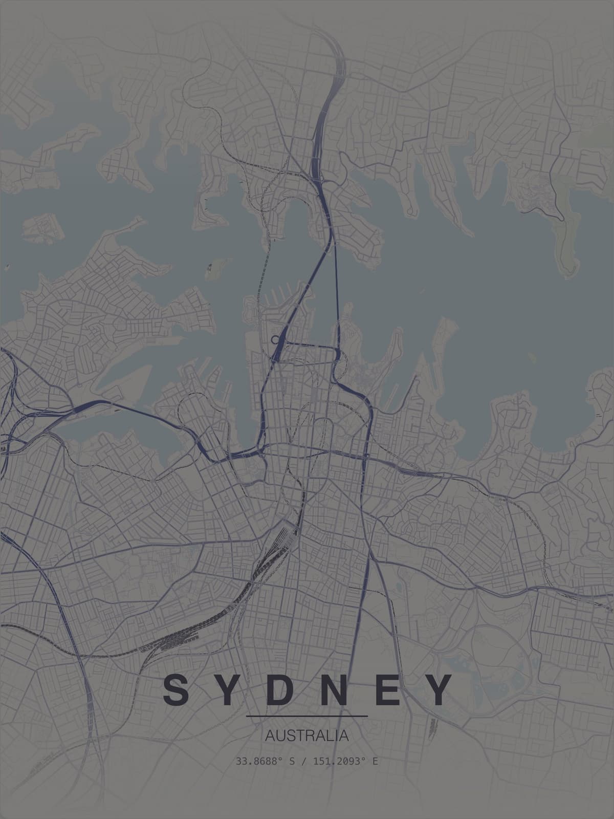 Sydney map poster preview