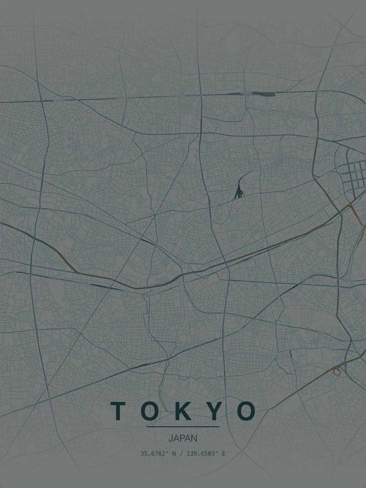 Tokyo map poster preview