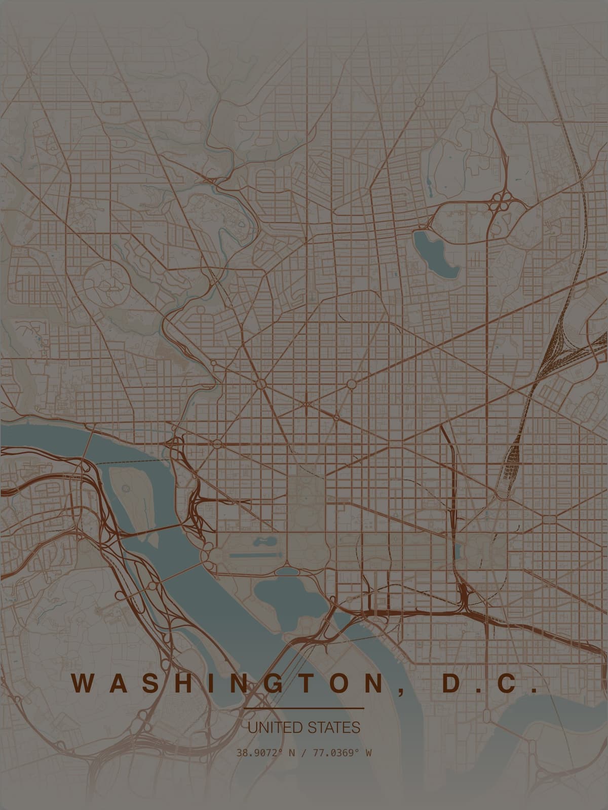 Washington, D.C. map poster preview