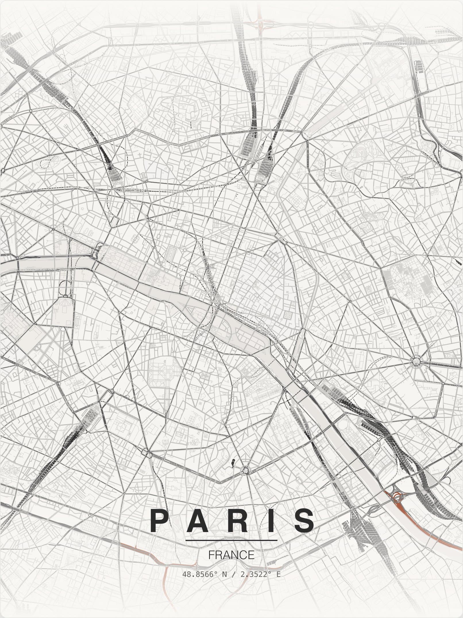 Paris map poster